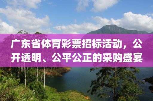 广东省体育彩票招标活动，公开透明、公平公正的采购盛宴